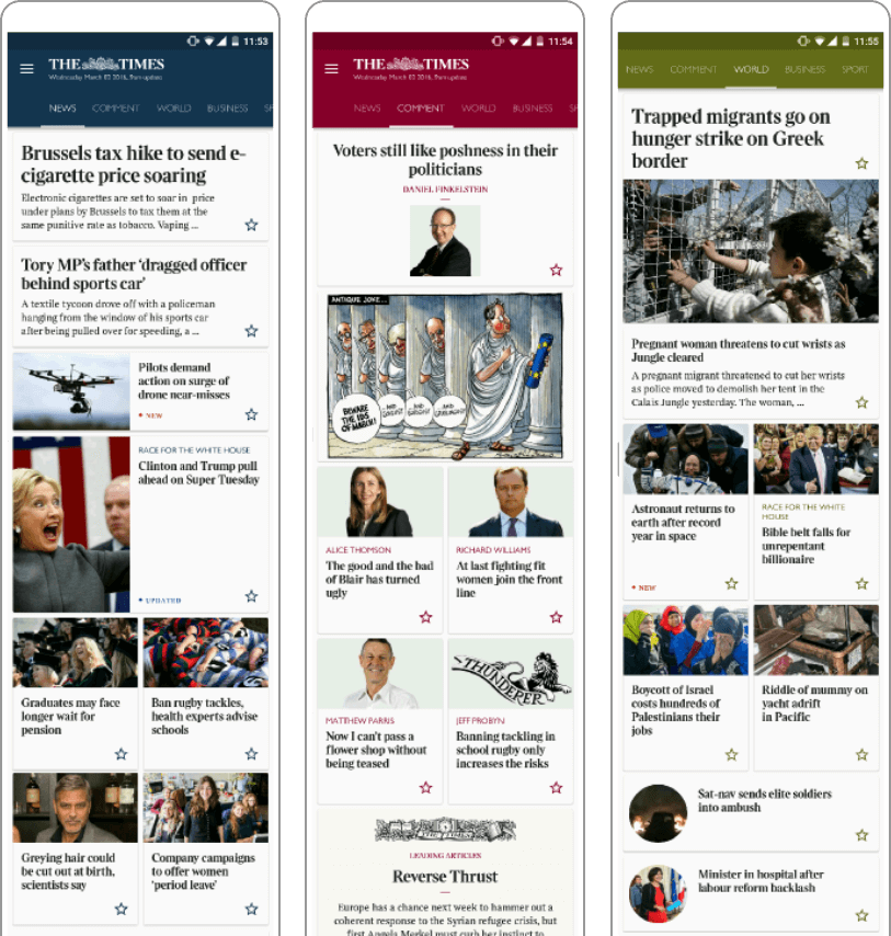 The Times Design Layouts