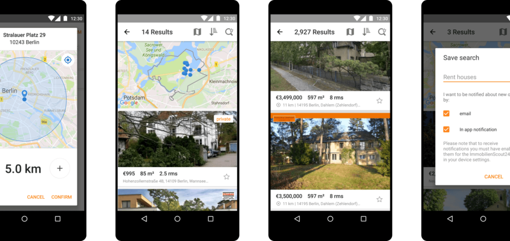 ImmoScout Screens