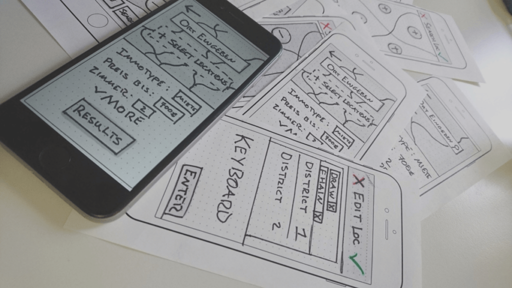 Wireframe sketches