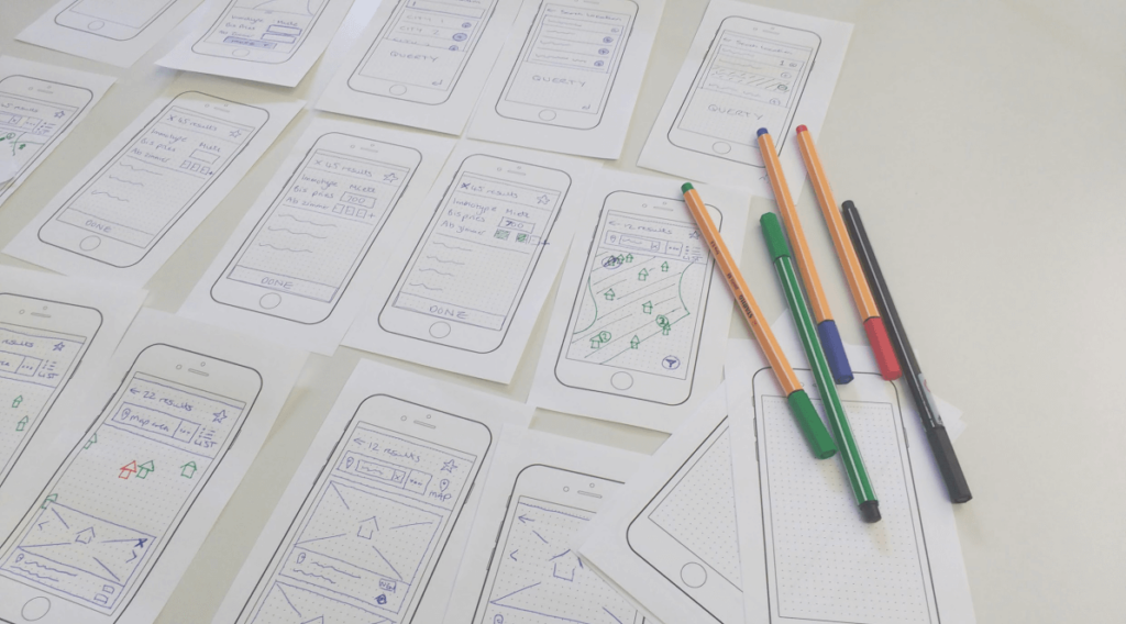 Wireframe sketches